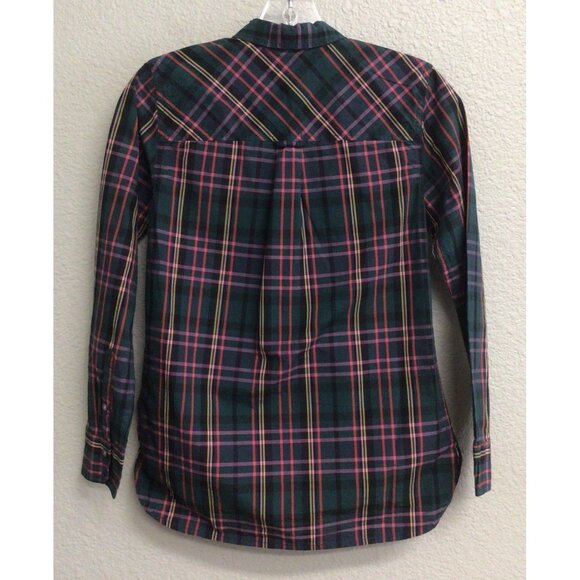J. Crew Classic Women's OP Popover Shirt Cotton Long Sleeve Tartan Plaid Petite - Picture 2 of 9
